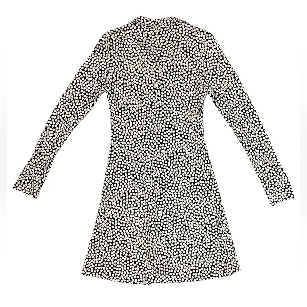 Diane Von Furstenberg Silk Anna Jersey Long Sleeve Shirt Dress Size 6 - Picture 7 of 7